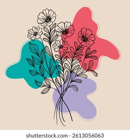 Flower illustration vector print art