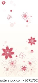 Flower illustration vector - red / white