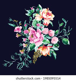 flower illustration watercolor design nature