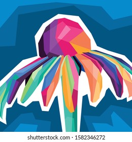 Flower Illustration With WPAP Style Design