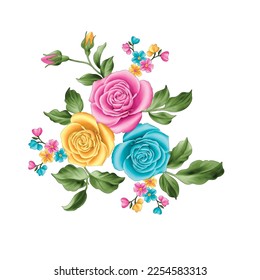 Flower illustration,Botanical floral background,Decorative flower pattern,Digital painted flower,Flower pattern for textile design,Flower bouquets,Floral wedding invitation template.