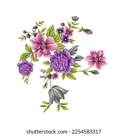 Flower illustration,Botanical floral background,Decorative flower pattern,Digital painted flower,Flower pattern for textile design,Flower bouquets,Floral wedding invitation template.