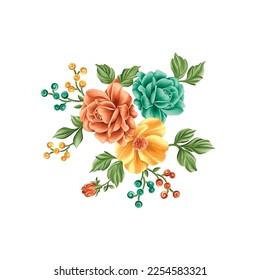 Flower illustration,Botanical floral background,Decorative flower pattern,Digital painted flower,Flower pattern for textile design,Flower bouquets,Floral wedding invitation template.