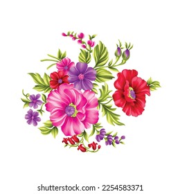 Flower illustration,Botanical floral background,Decorative flower pattern,Digital painted flower,Flower pattern for textile design,Flower bouquets,Floral wedding invitation template.