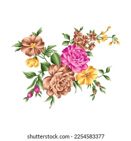 Flower illustration,Botanical floral background,Decorative flower pattern,Digital painted flower,Flower pattern for textile design,Flower bouquets,Floral wedding invitation template.