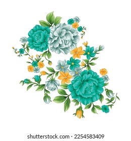 Flower illustration,Botanical floral background,Decorative flower pattern,Digital painted flower,Flower pattern for textile design,Flower bouquets,Floral wedding invitation template.