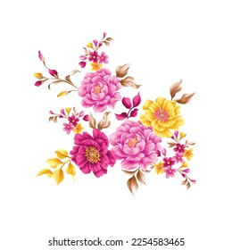 Flower illustration,Botanical floral background,Decorative flower pattern,Digital painted flower,Flower pattern for textile design,Flower bouquets,Floral wedding invitation template.