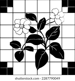 ilustraciones florales dominadas por motivos en blanco y negro y otros
