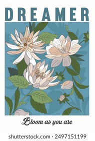Flower illustrations with Original Edition slogan. For t shirt and other uses.