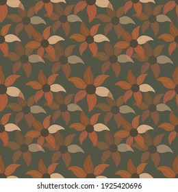 Flower ilustration abstract seamles pattern.Great for bfabric,tetile,wrapping paper and any print.Eps10.