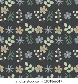Flower ilustration seamless pattern.Great for textile,fabric,wrapping paper,any Print.vector,eps10.