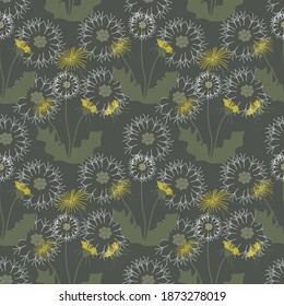  Flower ilustration seamless pattern.Great for wrapping paper,textile,fabric,scrapbooking.