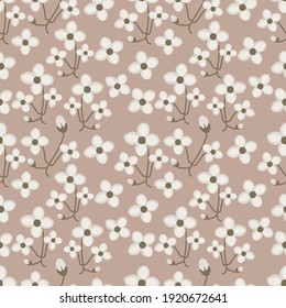 Flower ilustration seamless pattern.Vitntage style.Geat for textile,fabric,any print.
