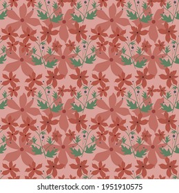 Flower ilustration vector seamless pattern.Great for wrapping paper,textile,fabric,and any prints.Eps10.