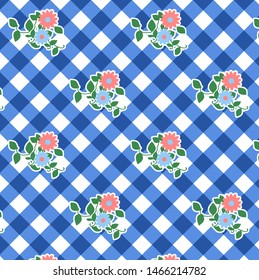 flower image pattern, vector illustration and diagonal box are repeated as background