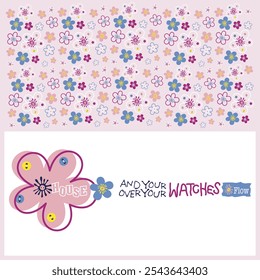 flower image seamless pattern for kids t-shirt. vector illustration