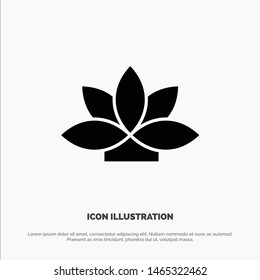 Flower, India, Lotus, Plant solid Glyph Icon vector. Vector Icon Template background
