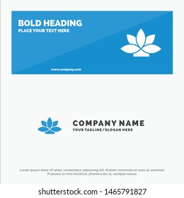 Flower, India, Lotus, Plant SOlid Icon Website Banner and Business Logo Template. Vector Icon Template background