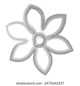 Flower. Inflorescence of a flowering plant. Flower head. Sketch. Blooming petals. Opened flower bud. Hand drawn watercolor drawing. Vector illustration. Outline on isolated white background. 