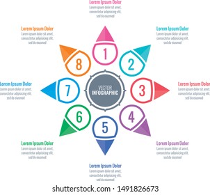 flower infographic template. eight steps infographic design