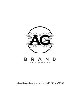 flower initial Letter AG Logo design - Vector