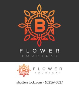 flower initial Letter B Logo design