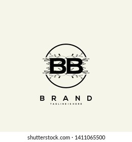 Flower initial Letter B Logo design - Vector