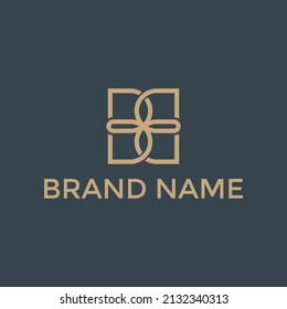 flower and initial letter BB logo design