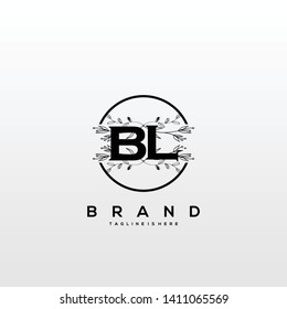 Flower initial Letter BL Logo design - Vector