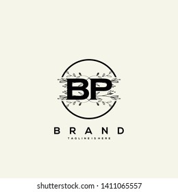 Flower initial Letter BP Logo design - Vector