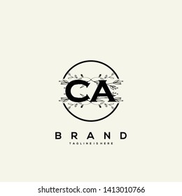 Flower initial Letter CA Logo design - Vector