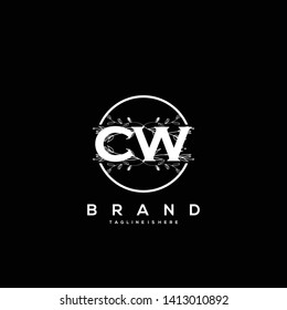 Flower initial Letter CW Logo design - Vector