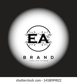 Flower initial Letter EA Logo design - Vector