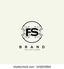 Flower initial Letter FSS Logo design - Vector