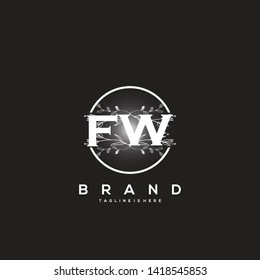 Flower initial Letter FW Logo design - Vector