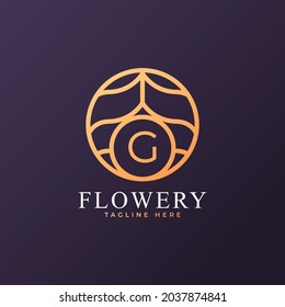 Flower Initial Letter G Logo Design Template Element. Eps10 Vector
