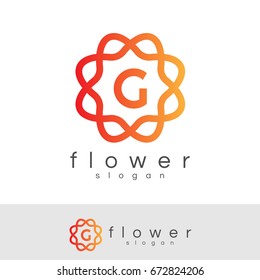 flower initial Letter G Logo design