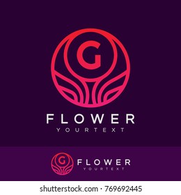 flower initial Letter G Logo design