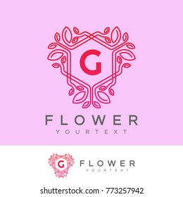 flower initial Letter G Logo design