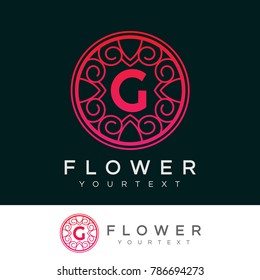 flower initial Letter G Logo design
