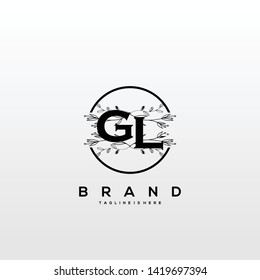 Flower initial Letter GL Logo design - Vector