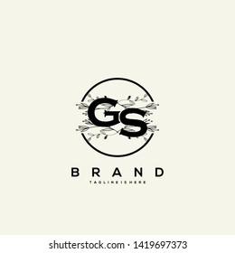 Flower initial Letter GS Logo design - Vector