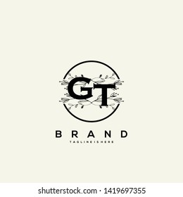 Flower initial Letter GT Logo design - Vector