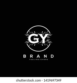 Flower initial Letter GY Logo design - Vector