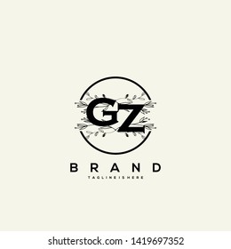 Flower initial Letter GZ Logo design - Vector