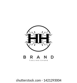 Flower initial Letter HH Logo design - Vector