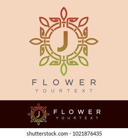 flower initial Letter J Logo design