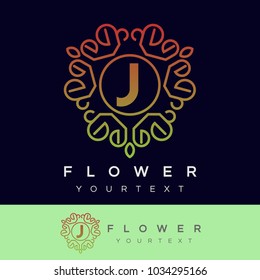 flower initial Letter J Logo design
