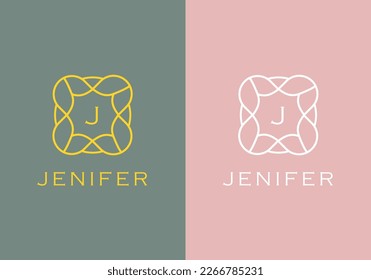 Flower initial letter J logo design