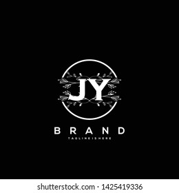 Flower initial Letter JY Logo design - Vector